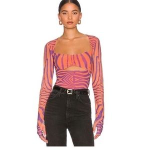 AFRM Noreen Top in Orange Zebra
